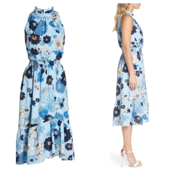 Vince Camuto Floral Blouson Midi Dress - Picture 2 of 5